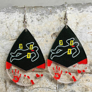 Scary Halloween Bloodstained Fingerprint Handprint Acrylic Earrings