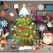 Christmas White Showcase Decorative Stickers Window Stickers Glass