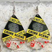 Scary Halloween Bloodstained Fingerprint Handprint Acrylic Earrings