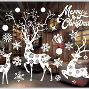 Christmas White Showcase Decorative Stickers Window Stickers Glass