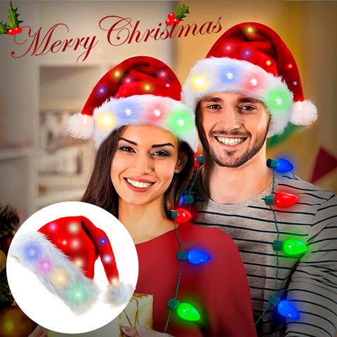 Christmas Hat LED Light Plush Children's