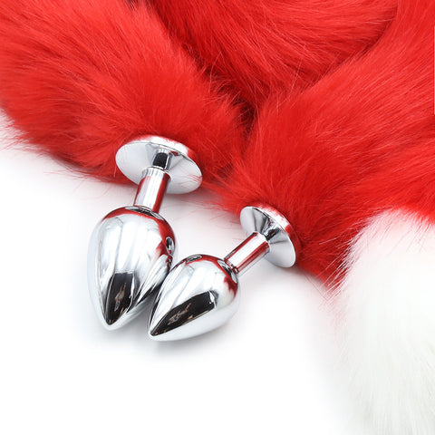 Super Long Red And White Fox Tail Sex Product