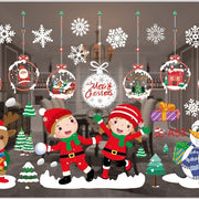 Christmas White Showcase Decorative Stickers Window Stickers Glass