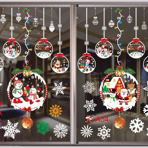 Christmas White Showcase Decorative Stickers Window Stickers Glass