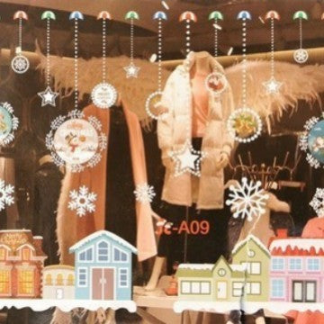 Christmas White Showcase Decorative Stickers Window Stickers Glass