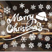 Christmas White Showcase Decorative Stickers Window Stickers Glass