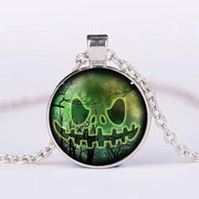 Halloween Round Pumpkin Ghost Bat Necklace Men And Women