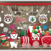 Christmas White Showcase Decorative Stickers Window Stickers Glass