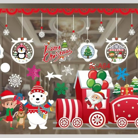 Christmas White Showcase Decorative Stickers Window Stickers Glass