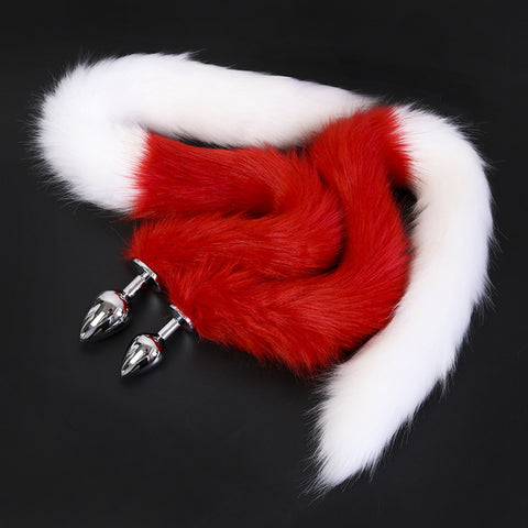 Super Long Red And White Fox Tail Sex Product