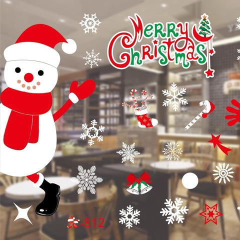 Christmas White Showcase Decorative Stickers Window Stickers Glass