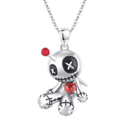 Cartoon Red Heart Voodoo Doll Necklace Halloween