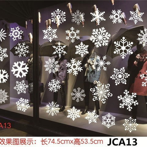 Christmas White Showcase Decorative Stickers Window Stickers Glass