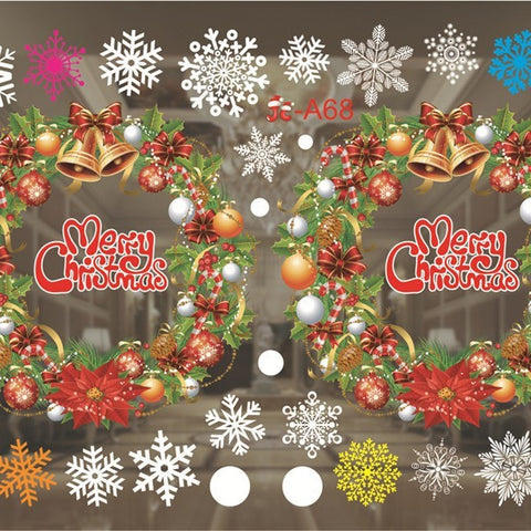 Christmas White Showcase Decorative Stickers Window Stickers Glass