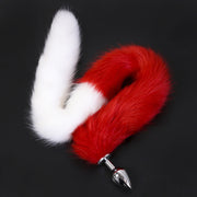 Super Long Red And White Fox Tail Sex Product
