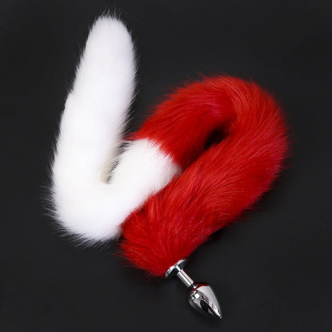 Super Long Red And White Fox Tail Sex Product