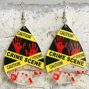 Scary Halloween Bloodstained Fingerprint Handprint Acrylic Earrings