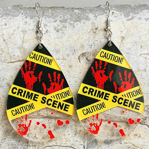 Scary Halloween Bloodstained Fingerprint Handprint Acrylic Earrings