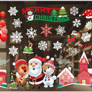 Christmas White Showcase Decorative Stickers Window Stickers Glass