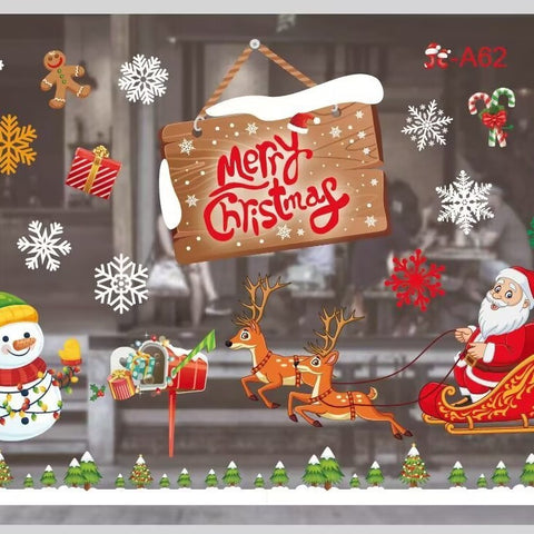 Christmas White Showcase Decorative Stickers Window Stickers Glass