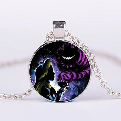 Halloween Round Pumpkin Ghost Bat Necklace Men And Women